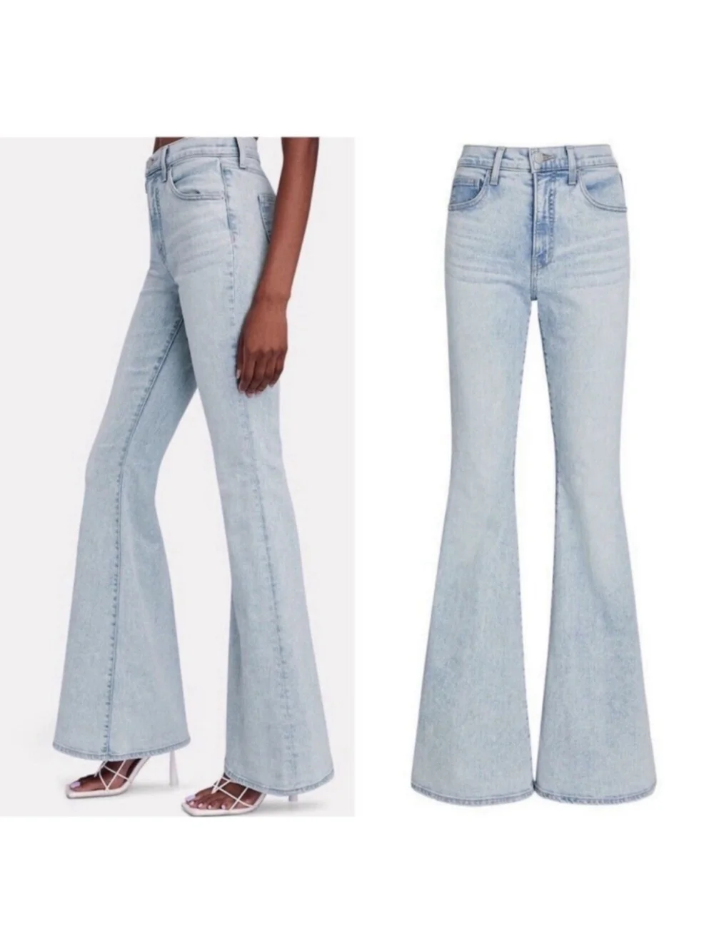 Veronica Beard NEW Sheridan Bell Bottom Flare Jeans in Sky Wash Mid Rise 26x31